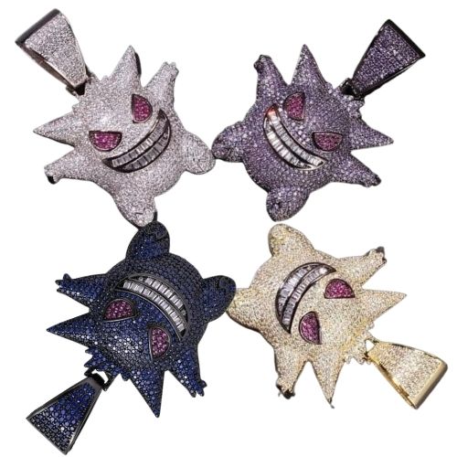 Collar GENGAR - 4 Colores "Plateado/Morado/Dorado/Azul" 60cm - Imagen 2