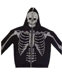 Poleron Skeleton Esqueleto "FULL-ZIP-UP" Diamantes Brillantes