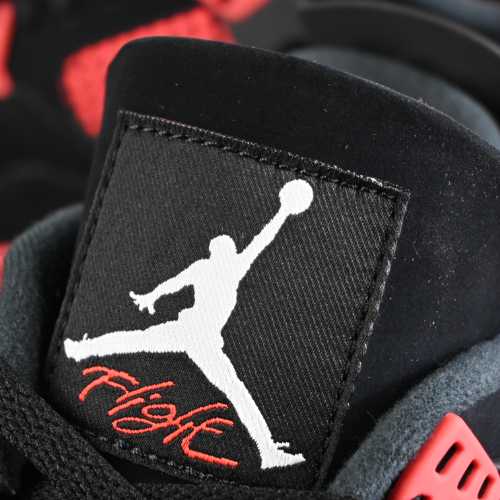 Air Jordan Retro 4 "Red Thunder" Negro Rojo - Imagen 4