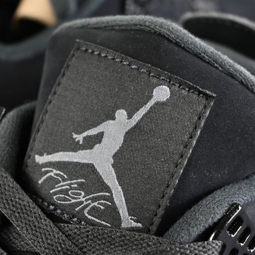 Air Jordan Retro 4 "BLACK CAT" Negras - 100% GAMUZA - Imagen 4