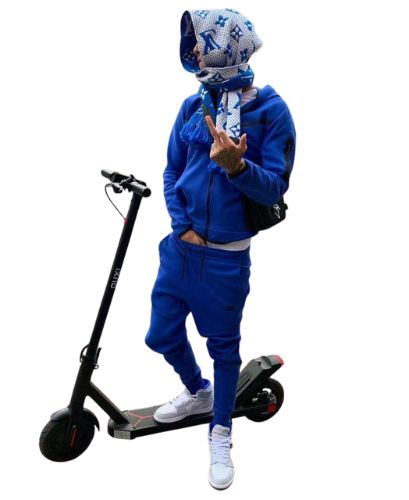 Conjunto NIKE TECH Fleece Polerón Buzo "Azul" Algodón Real Premium - Imagen 2