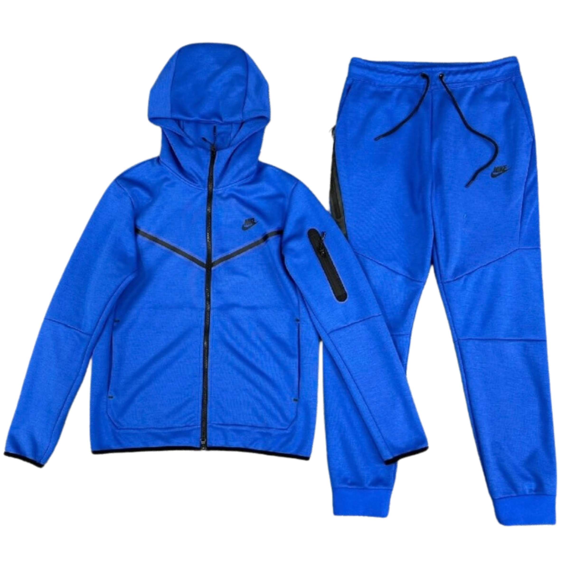 Conjunto NIKE TECH Fleece Polerón Buzo "Azul" Algodón Real Premium