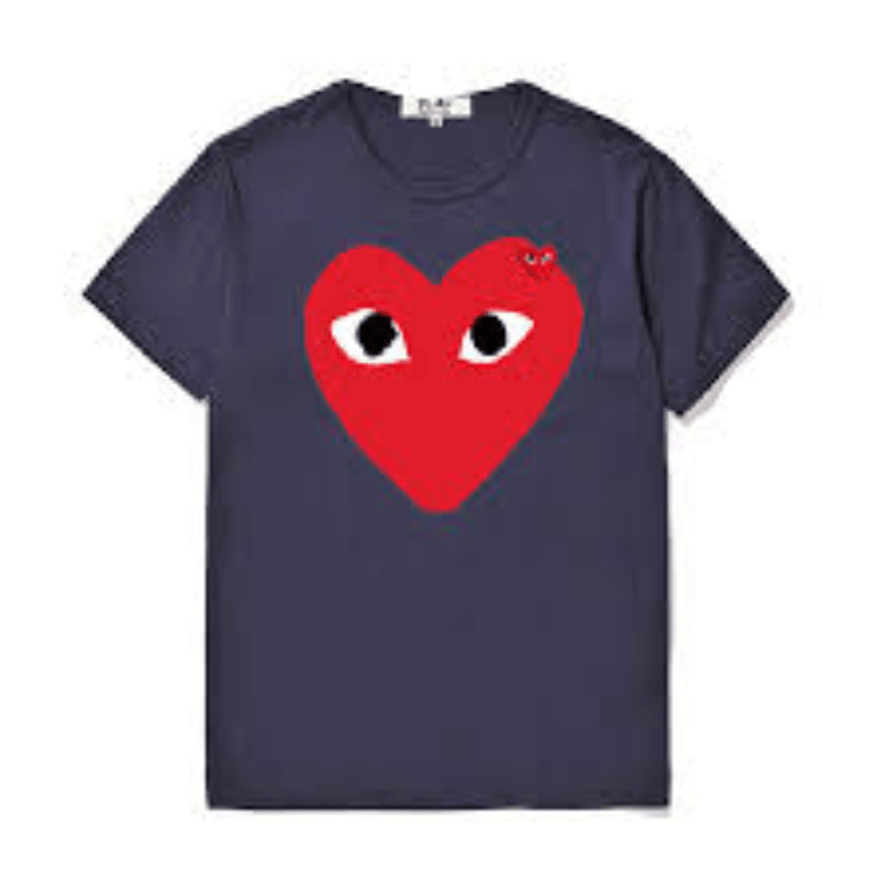 POLERA COMME DES GARÇONS PLAY "Azul/Rojo" ALGODÓN