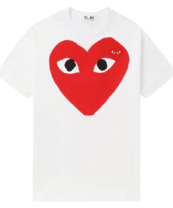 POLERA COMME DES GARÇONS PLAY "Blanco/Rojo" ALGODÓN