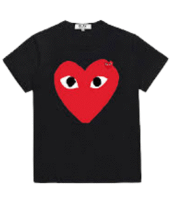 POLERA COMME DES GARÇONS PLAY "Negro/Rojo" ALGODÓN