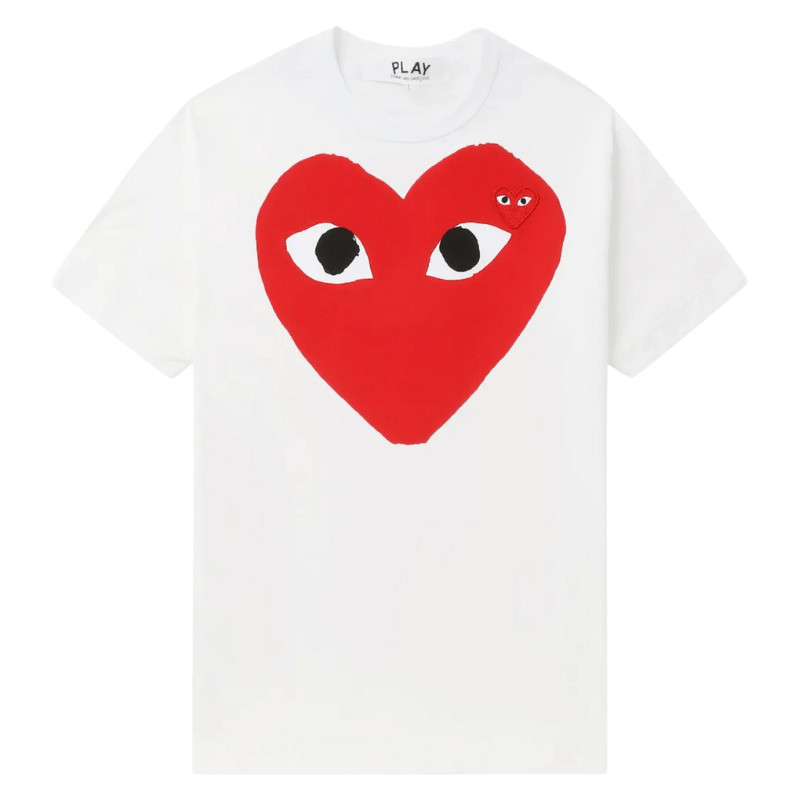 POLERA COMME DES GARÇONS PLAY "Blanco/Rojo" ALGODÓN