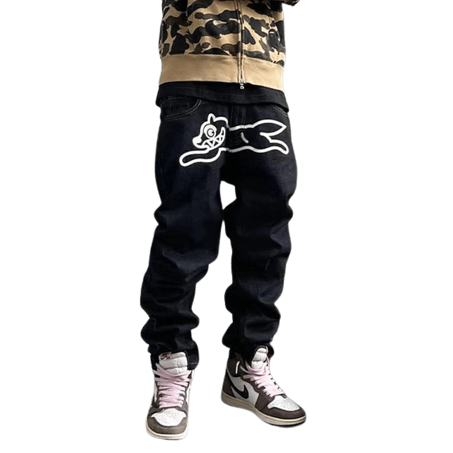 Pantalón Y2K "Estampado Perro" "Negro"
