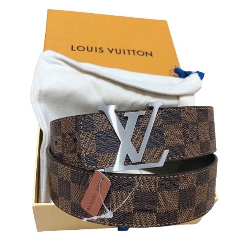 Cinturones LV LOUIS VUITTON "Cuadros Clasicos" - Cuero Hebilla Metal - Imagen 3