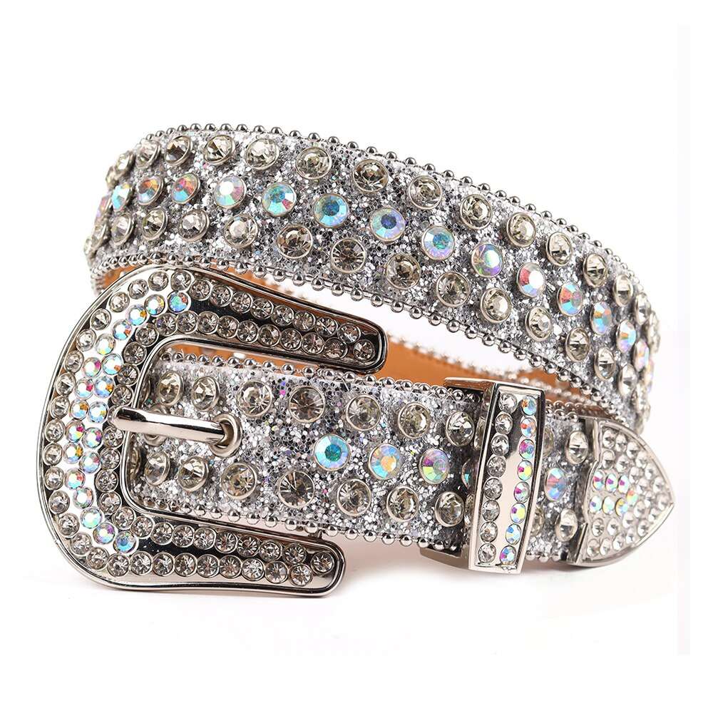 CINTURON BBSIMON "Plateado" DIAMANTES