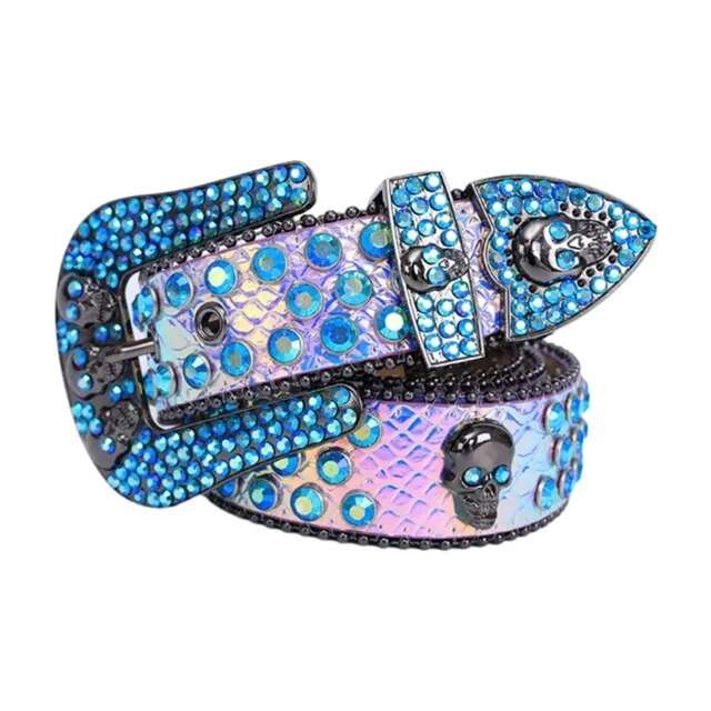 CINTURON BBSIMON SKELETON "Celeste/Rosa"