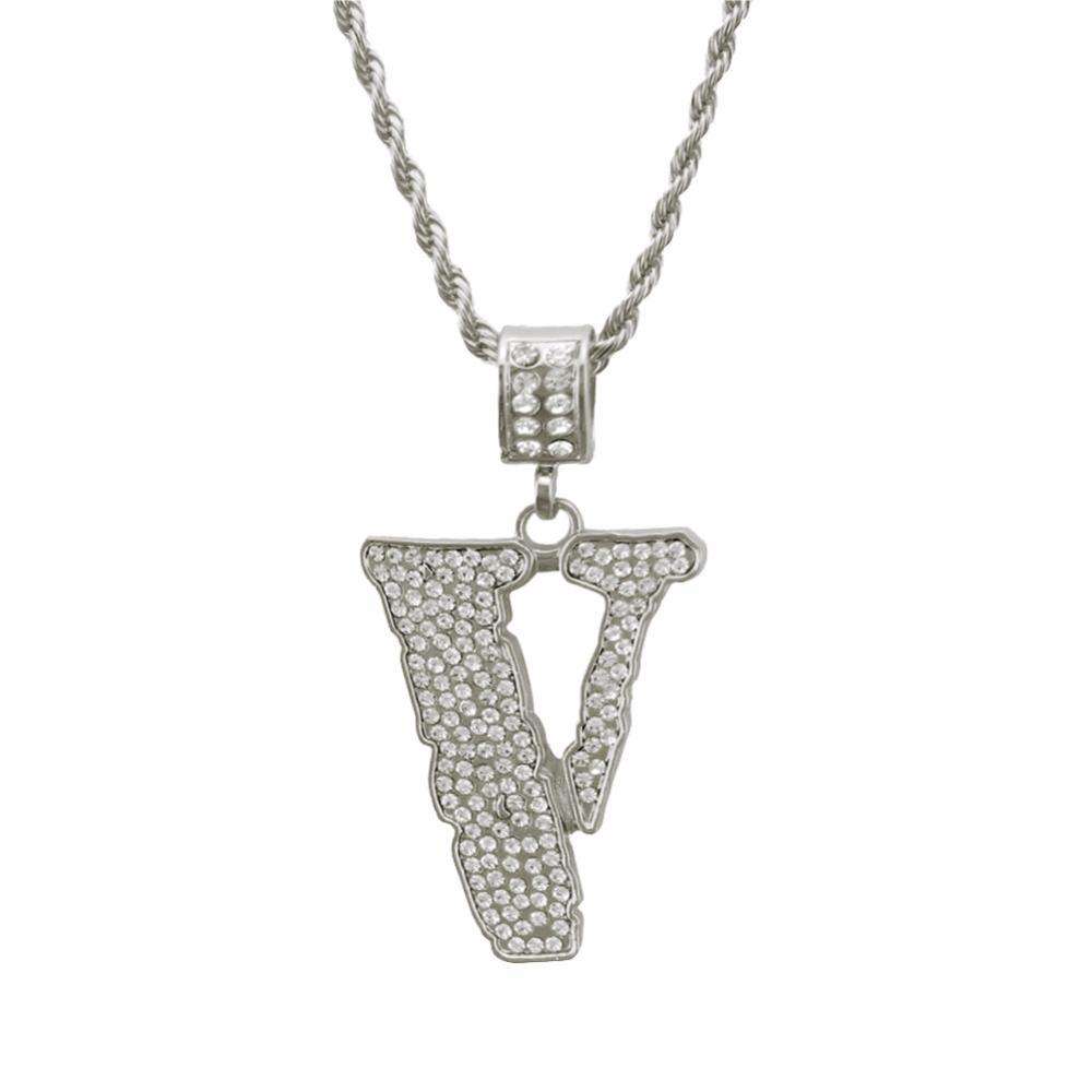 COLLAR "Vlone" Dorado Plateado - Imagen 2