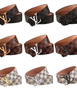 Cinturones LV LOUIS VUITTON "Cuadros Clasicos" - Cuero Hebilla Metal