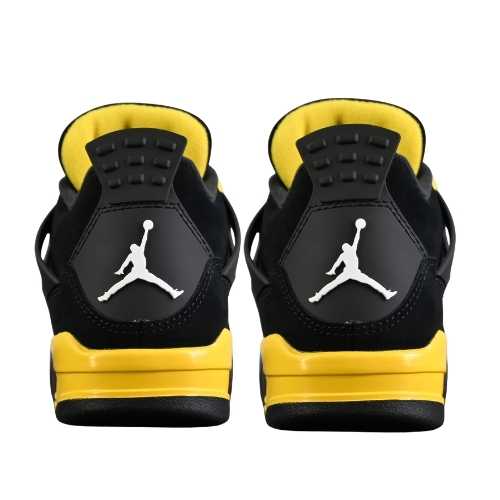 Air Jordan Retro 4 "Yellow Thunder" Negras Amarillo - Imagen 2