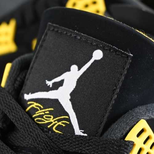 Air Jordan Retro 4 "Yellow Thunder" Negras Amarillo - Imagen 5