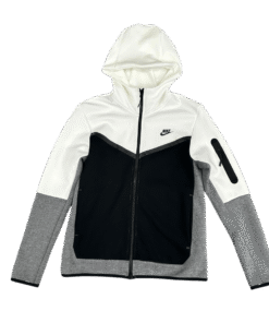 Poleron NIKE TECH FLEECE "Blanco/Negro/Gris" Algodón Puro
