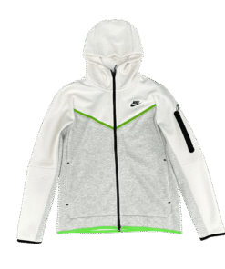Polerón NIKE TECH FLEECE "Blanco/Gris/Verde" Algodón Alta Calidad