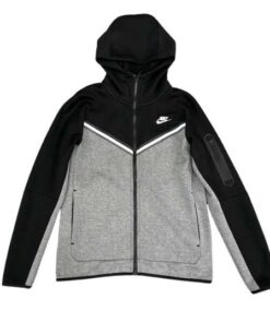 Polerón NIKE TECH Fleece "Negro/Gris" Algodón Unisex – Invierno Alta Calidad