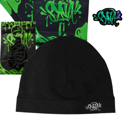 GORRO SYNA INVIERNO "Negro" + BOLSA y STICKERS