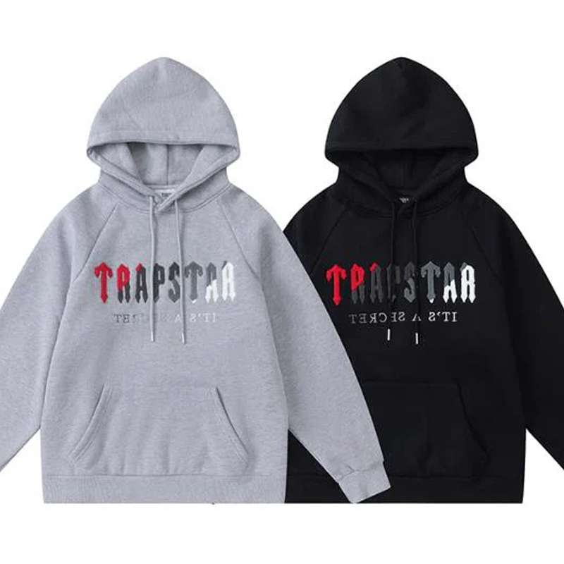 Poleron TRAPSTAR "Rojo/Gris" Bordado