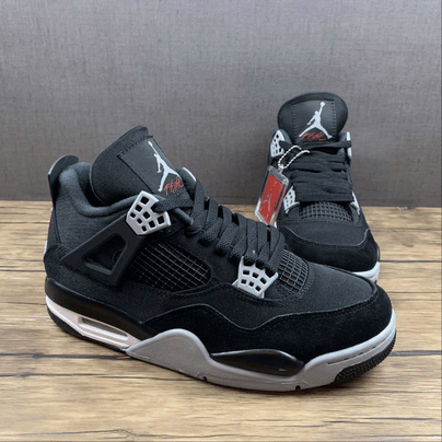Air Jordan Retro 4 "Black Canvas" Negras - Imagen 2