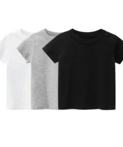 SET 3 Poleras Básicas – Blanco, Gris y Negro | 100% Algodón, Suaves y Resistentes