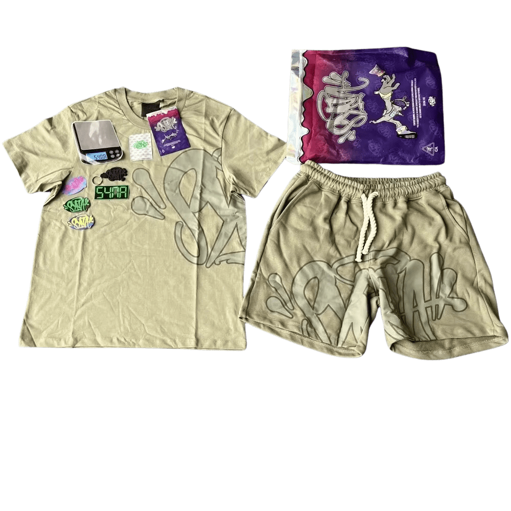 Conjunto SYNA WORLD Verano Polera Short "Verde" ALGODÓN + BOLSA & ACCESORIOS
