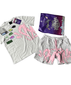 Conjunto SYNA WORLD Verano "Polera Short" Gris ALGODÓN + BOLSA & ACCESORIOS