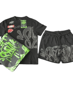 Conjunto SYNA WORLD Verano "Polera Short" Negro ALGODÓN + BOLSA & ACCESORIOS