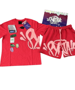 Conjunto SYNA WORLD Verano Polera Short "Rojo" ALGODÓN + BOLSA & ACCESORIOS