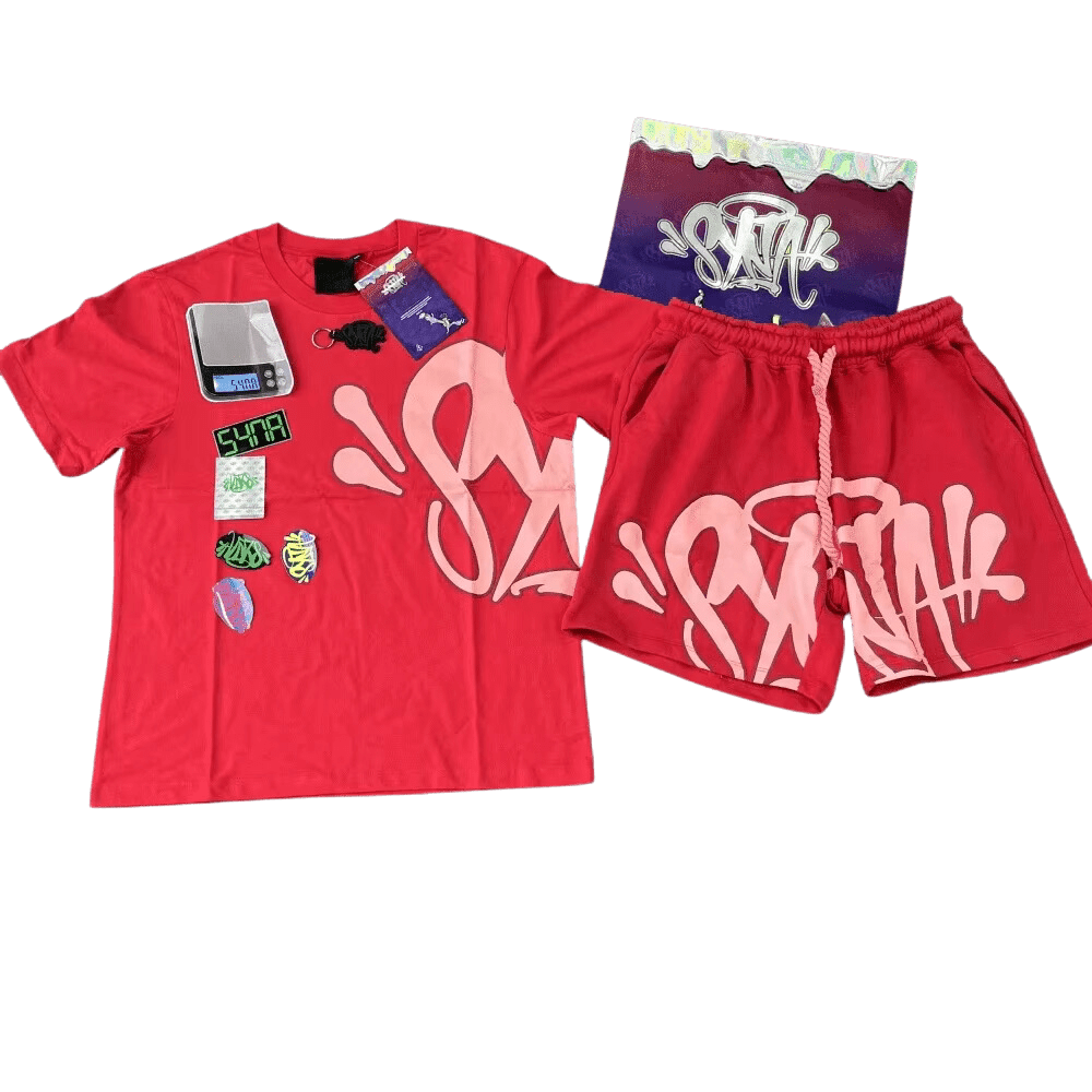 Conjunto SYNA WORLD Verano Polera Short "Rojo" ALGODÓN + BOLSA & ACCESORIOS