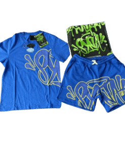 Conjunto SYNA WORLD Verano Polera Short "Azul/Amarillo" ALGODÓN + BOLSA & ACCESORIOS