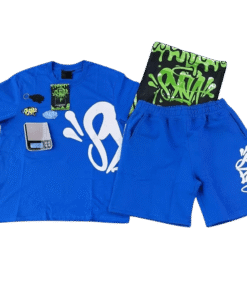 Conjunto SYNA WORLD Verano Polera Short "Azul" ALGODÓN + BOLSA & ACCESORIOS