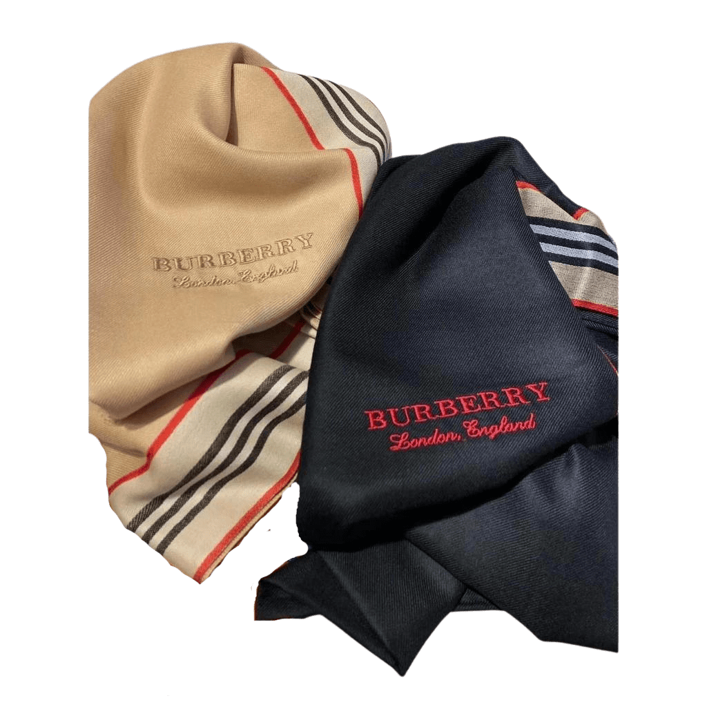 Bufanda BURBERRY "BORDADO" Beige/Negro