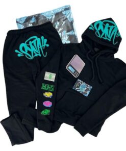 Conjunto SYNA Invierno "Negro/Celeste" + ACCESORIOS Algodón Real
