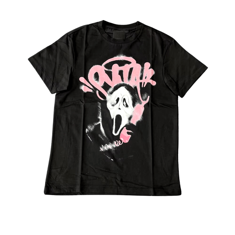 POLERA SYNA "Negra con Rosa" 100% ALGODÓN