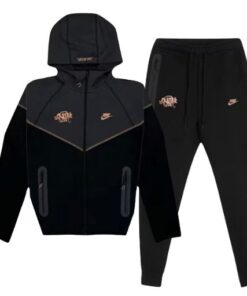 Conjunto NIKE TECH x SYNAWORLD CENTRAL CEE "Negro/Gris" Algodón Mejor Calidad