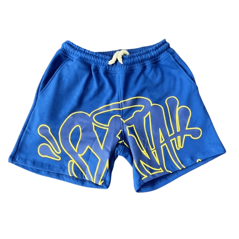 Shorts SYNA WORLD "Azul/Amarillo" ALGODÓN + BOLSA y STICKERS - Imagen 2