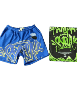 Shorts SYNA WORLD "Azul/Amarillo" ALGODÓN + BOLSA y STICKERS