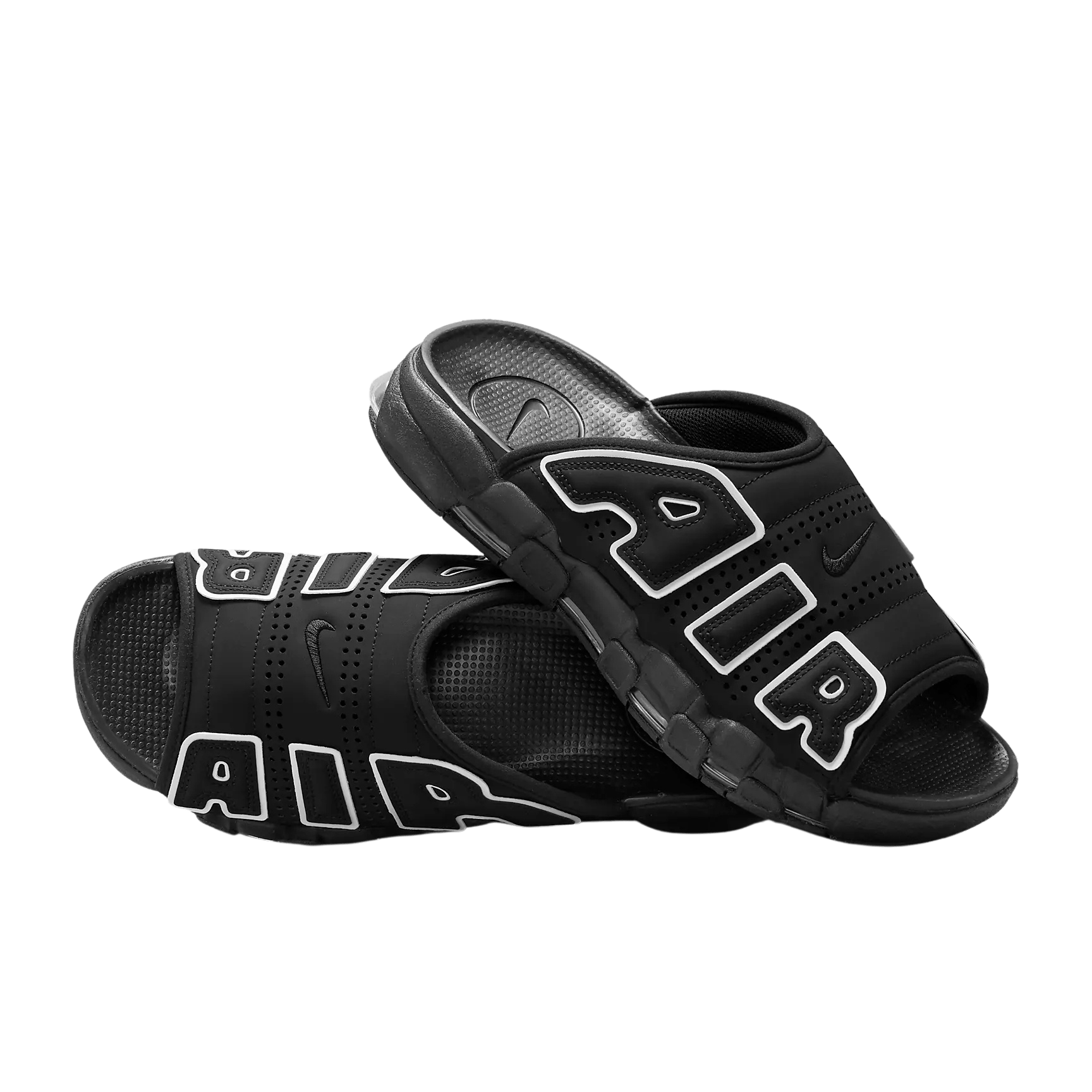 Sandalias Chalas UPTEMPO x NIKE Slide - "Negras Blancas" + CAJA