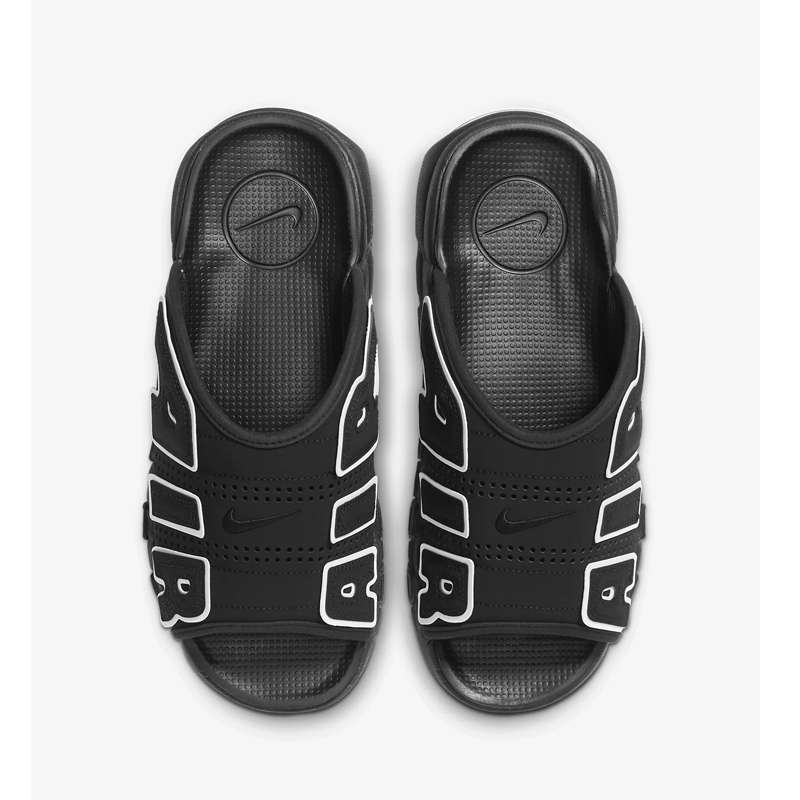 Sandalias Chalas UPTEMPO x NIKE Slide - "Negras Blancas" + CAJA - Imagen 3