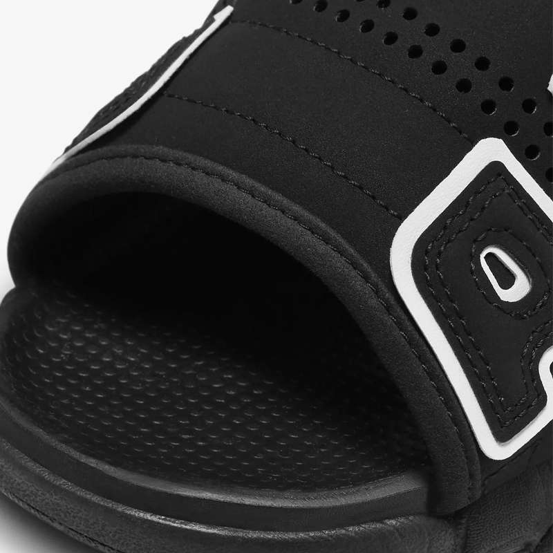 Sandalias Chalas UPTEMPO x NIKE Slide - "Negras Blancas" + CAJA - Imagen 2