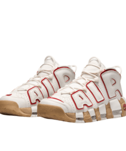 AIR MORE UPTEMPO "Phantom Gym ROJO/GUM" Blanca Rayas Rojas