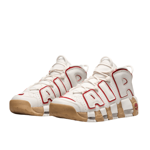 AIR MORE UPTEMPO "Phantom Gym ROJO/GUM" Blanca Rayas Rojas