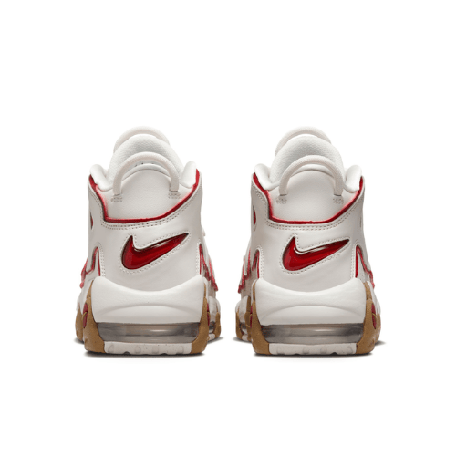 AIR MORE UPTEMPO "Phantom Gym ROJO/GUM" Blanca Rayas Rojas - Imagen 2