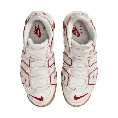 AIR MORE UPTEMPO "Phantom Gym ROJO/GUM" Blanca Rayas Rojas - Imagen 3