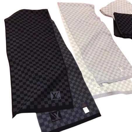Bufanda Louis Vuitton LV “Cuadros” – 180x30cm | Algodón Puro - Imagen 2