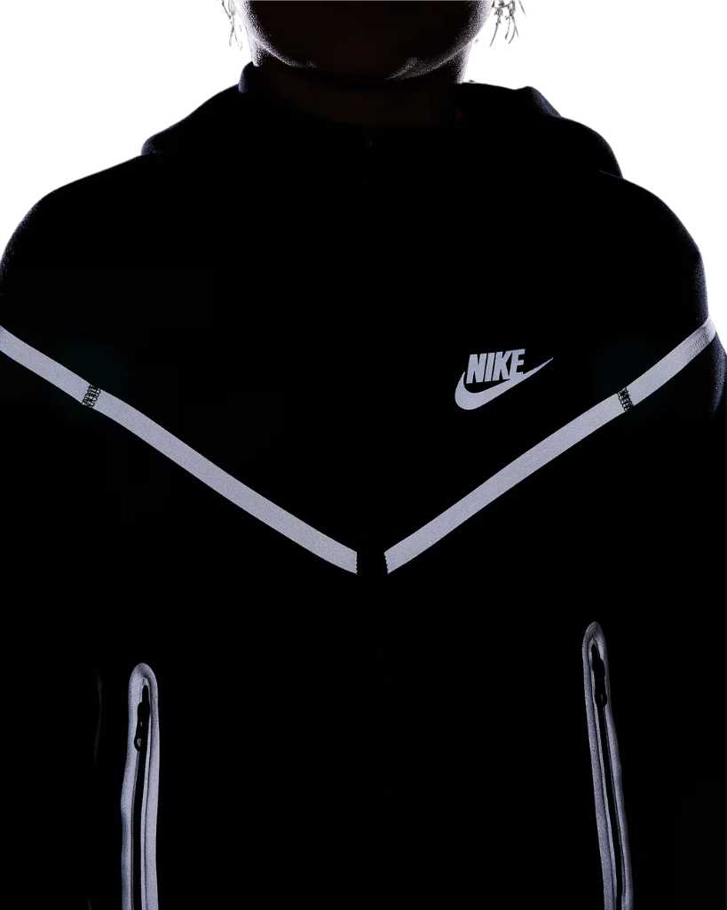 Polerón NIKE TECH 2025 "REFLECTANTE" Algodón Premium Negro - Imagen 2