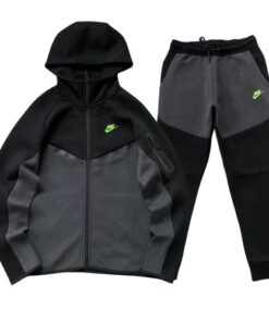 Conjunto NIKE TECH Fleece "Negro/Gris Oscuro" Algodon Real