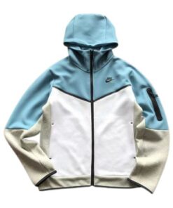 Polerón NIKE TECH FLEECE "Celeste/Blanco" Algodón Alta Calidad