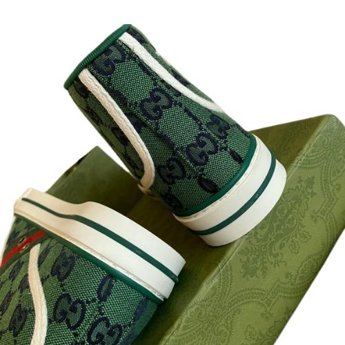 Zapatillas Gucci Tennis 1977 High Top GG "Verde" + CAJA - Imagen 4